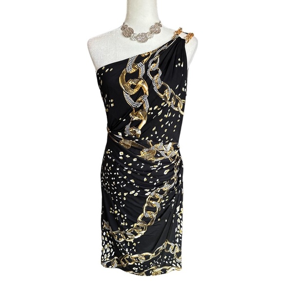 David Meister Gold Figaro Chain Dress - Picture 1 of 6